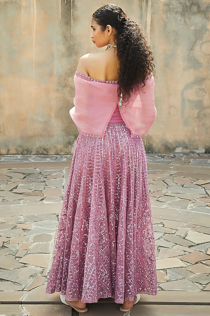 Dusty Pink Embroidered Wedding Gown by Jade by Monica and Karishma at Pernia's Pop Up Shop