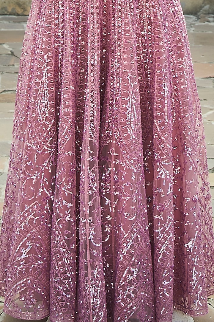 Dusty Pink Embroidered Wedding Gown by Jade by Monica and Karishma at Pernia's Pop Up Shop