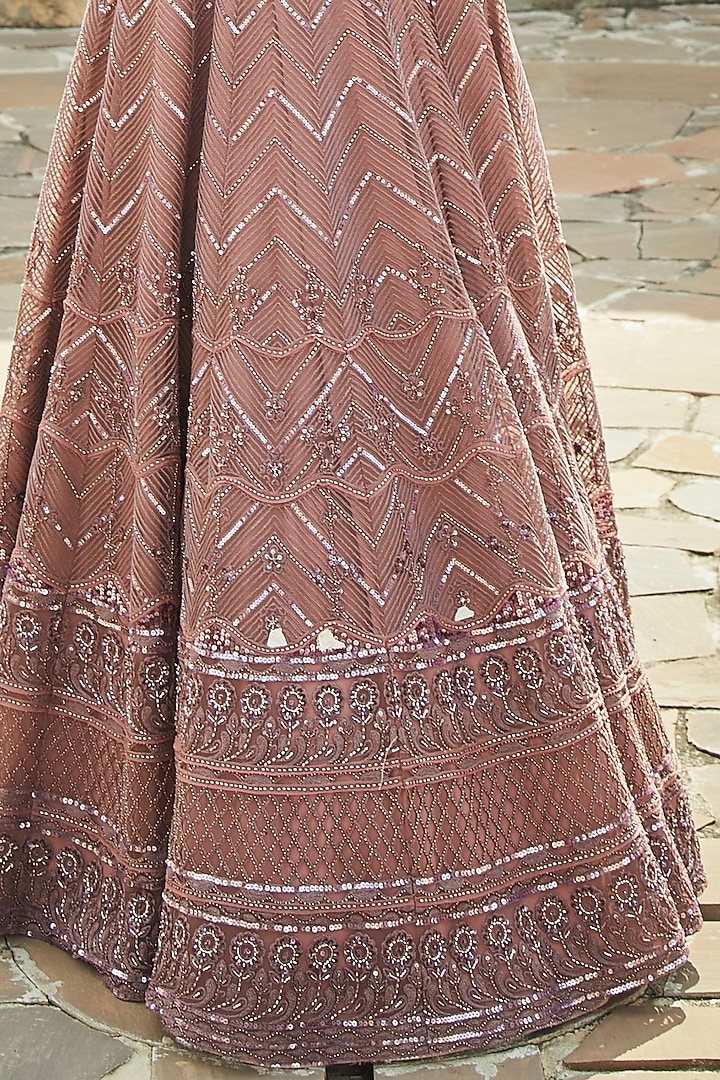 Mauve Embroidered Wedding Gown by Jade by Monica and Karishma at Pernia's Pop Up Shop