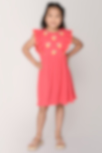 Pink Organic Cotton Dress For Girls by Jade Garden at Pernia's Pop Up Shop