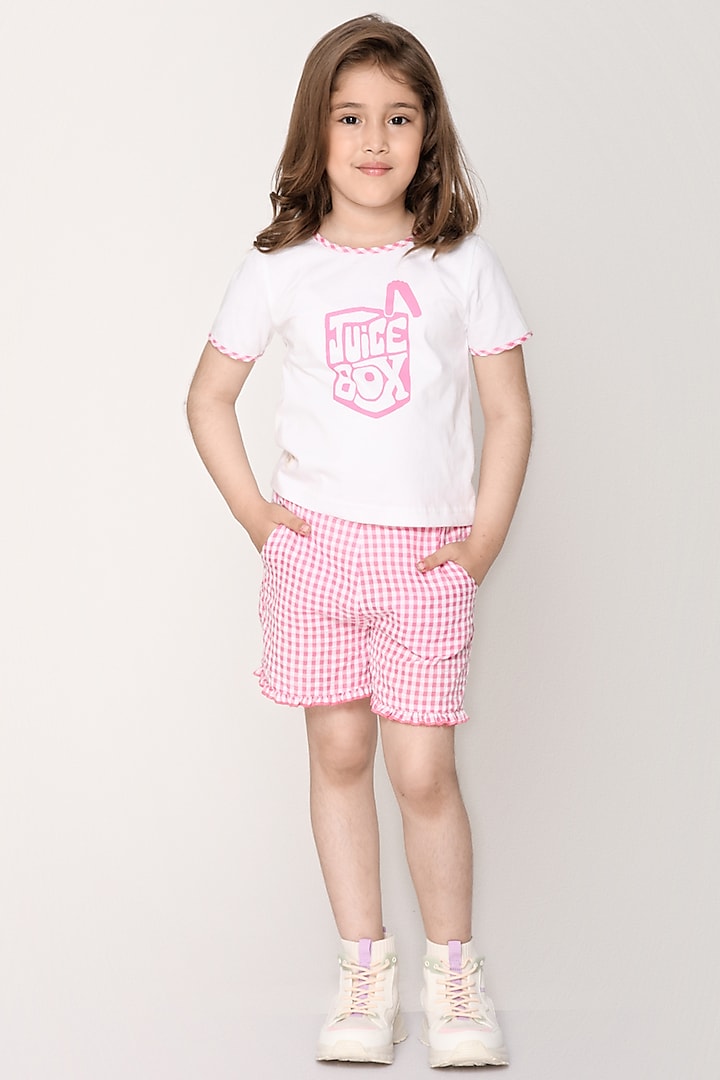 White Cotton Jersey Co-Ord Set For Girls by Jade Garden