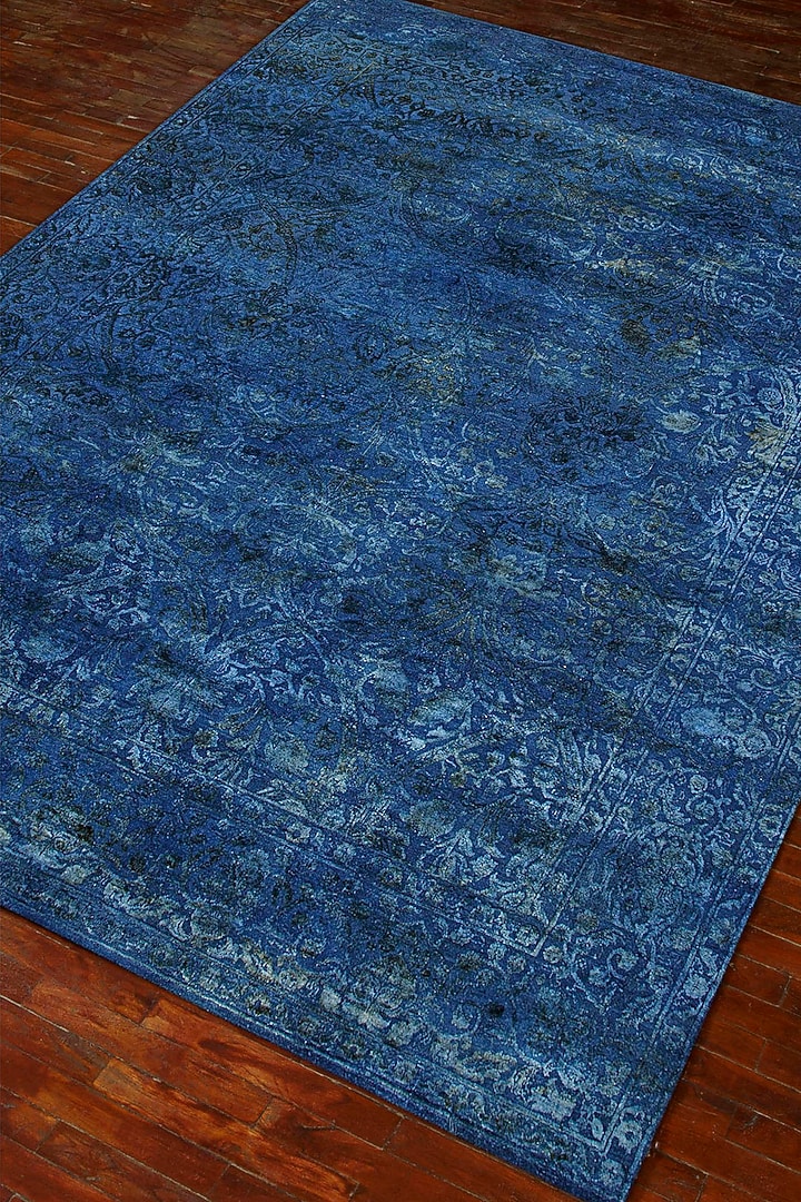 Medium Navy Wool Area Rug by Jaipur Rugs at Pernia's Pop Up Shop