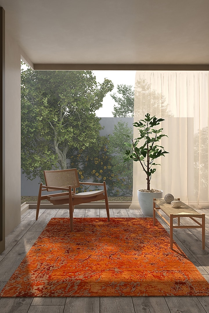 Red Orange Wool Rug by Jaipur Rugs at Pernia's Pop Up Shop