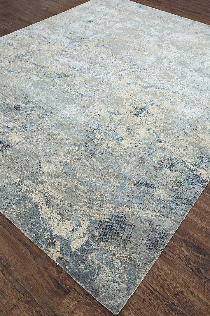 Antique White & Pearl Blue Bamboo Silk Area Rug by Jaipur Rugs at Pernia's Pop Up Shop