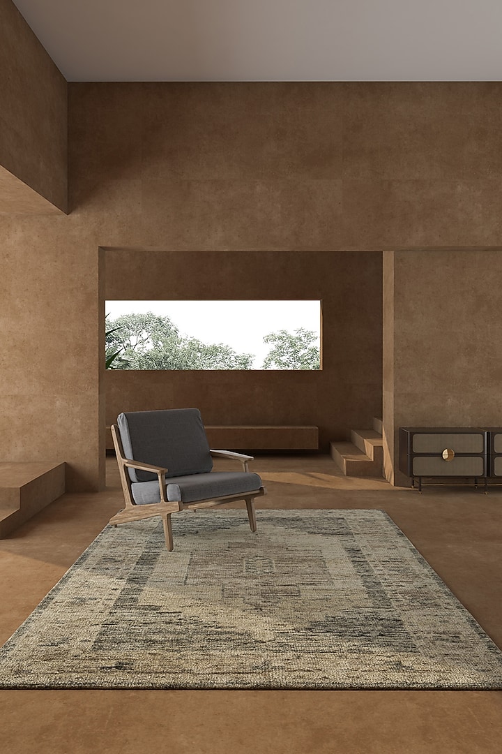 Frost Grey Wool Medallion Printed Area Rug by Jaipur Rugs at Pernia's Pop Up Shop