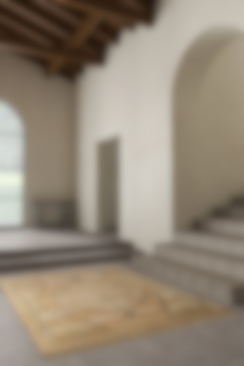 Medium Gold Wool Medallion Printed Area Rug by Jaipur Rugs at Pernia's Pop Up Shop