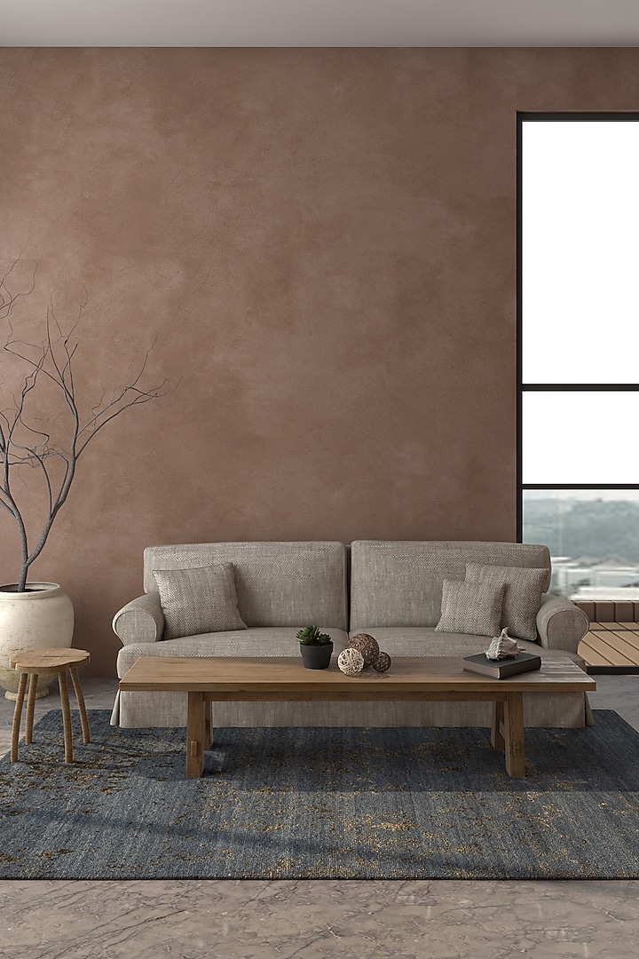 Indigo Blue Wool Distressed Printed Area Rug by Jaipur Rugs at Pernia's Pop Up Shop