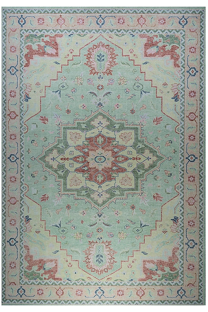 Jade Green Hand Knotted Wool Rug by Jaipur Rugs at Pernia's Pop Up Shop