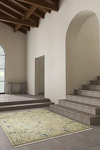 Creamy White Hand Knotted Wool Rug by Jaipur Rugs