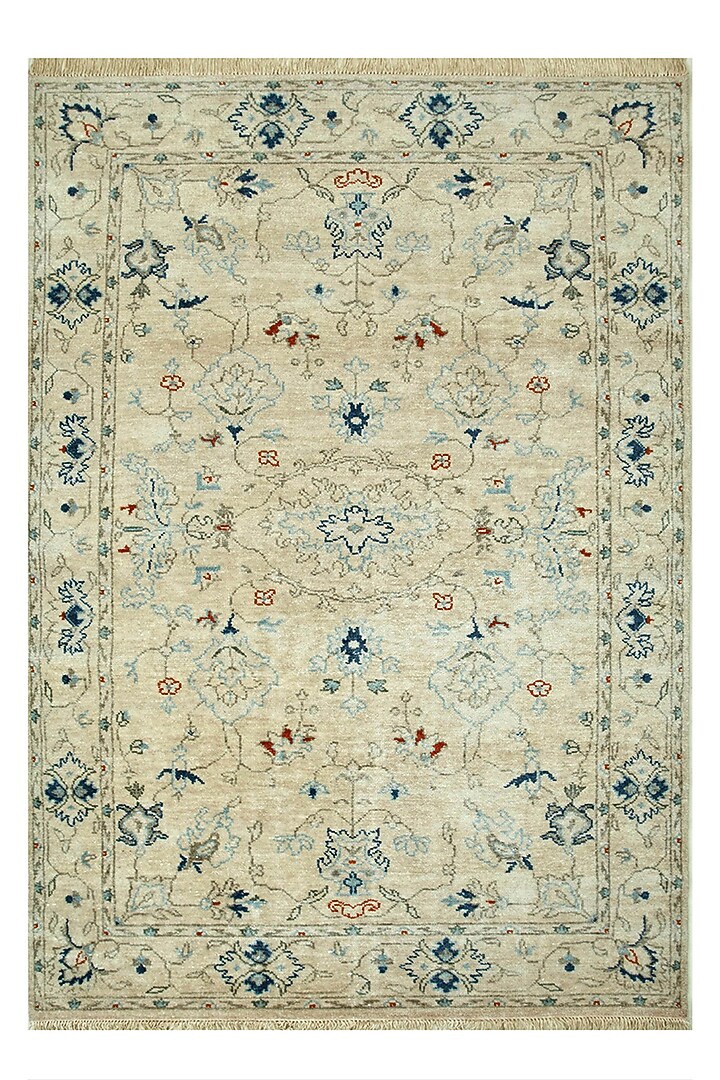 Creamy White Hand Knotted Wool Rug by Jaipur Rugs at Pernia's Pop Up Shop