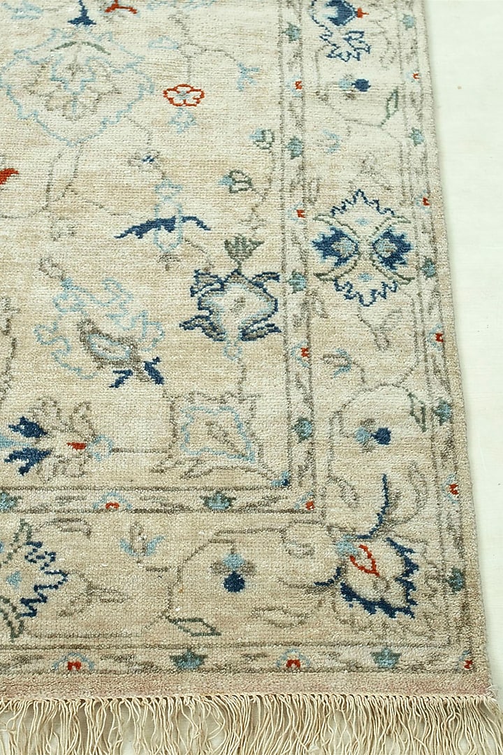 Creamy White Hand Knotted Wool Rug by Jaipur Rugs at Pernia's Pop Up Shop