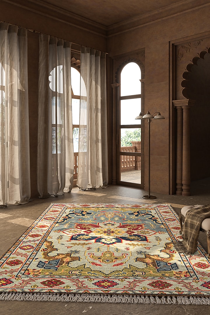 Light Blue Hand Knotted Wool Rugs by Jaipur Rugs at Pernia's Pop Up Shop