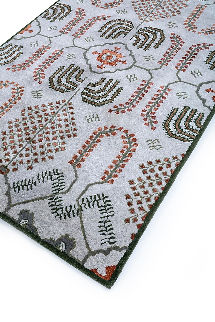 Antique White & Green Wool Rug by Jaipur Rugs at Pernia's Pop Up Shop
