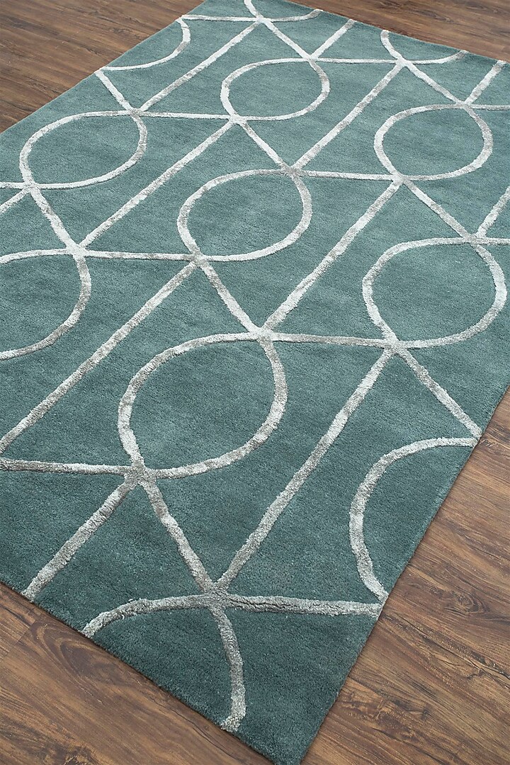 Seaside Blue & Medium Grey Wool Rug by Jaipur Rugs at Pernia's Pop Up Shop