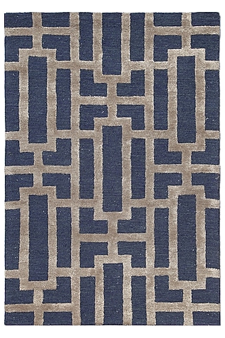 Deep Navy & Dark Grey Wool Rug by Jaipur Rugs