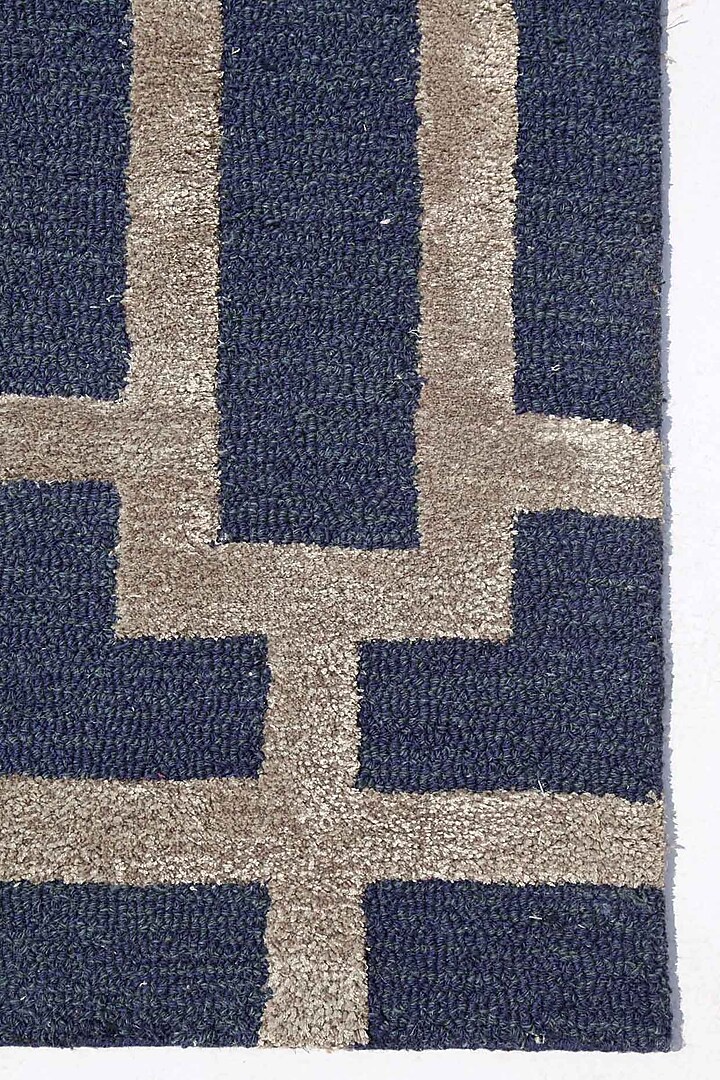 Deep Navy & Dark Grey Wool Rug by Jaipur Rugs at Pernia's Pop Up Shop
