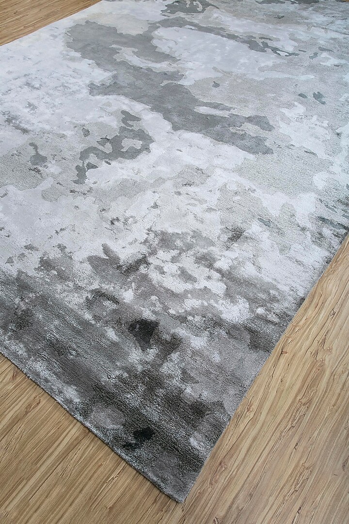 Medium Grey & Charcoal Slate Viscose Rug by Jaipur Rugs at Pernia's Pop Up Shop
