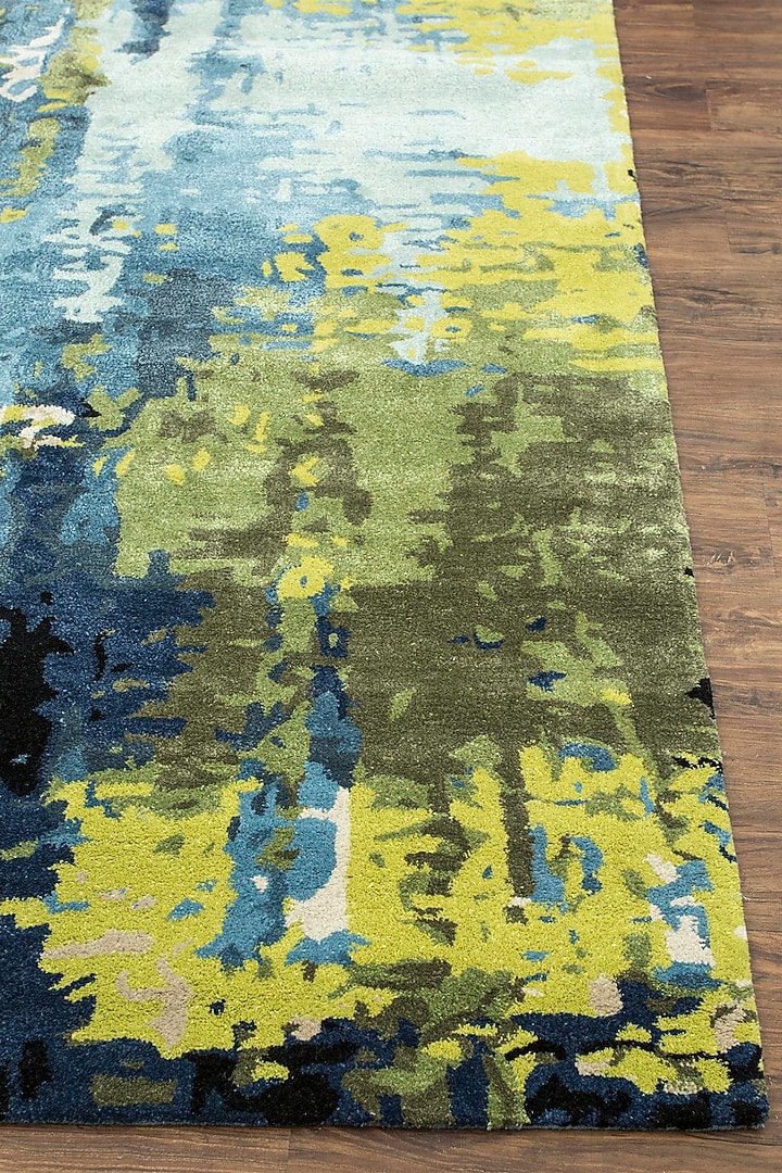 Ensign Blue & Wasabi Wool Rug by Jaipur Rugs at Pernia's Pop Up Shop