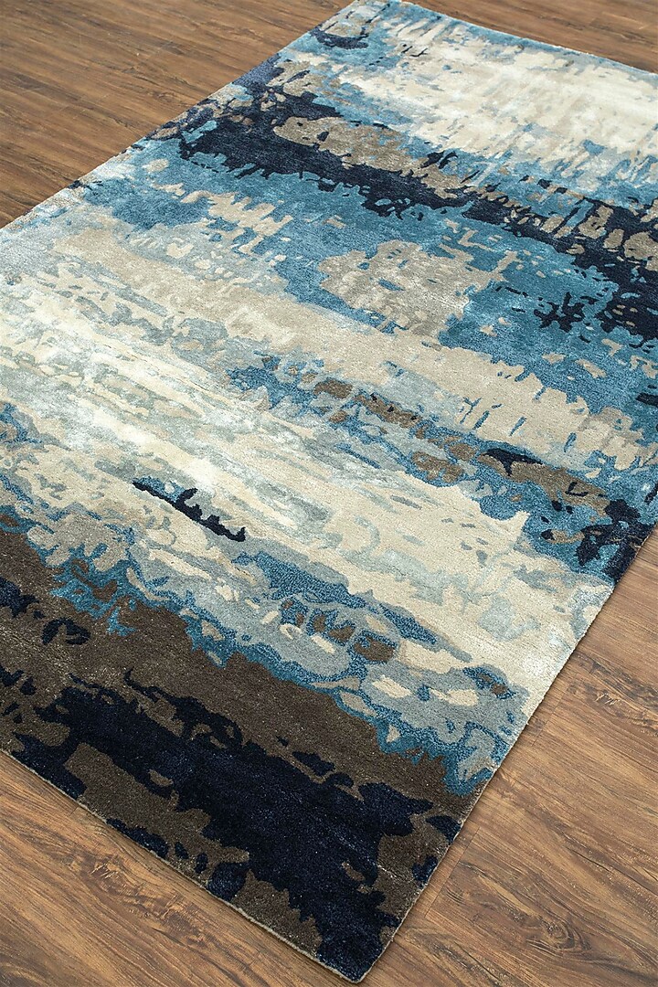 Ashwood & Ensign Blue Wool Rug by Jaipur Rugs at Pernia's Pop Up Shop