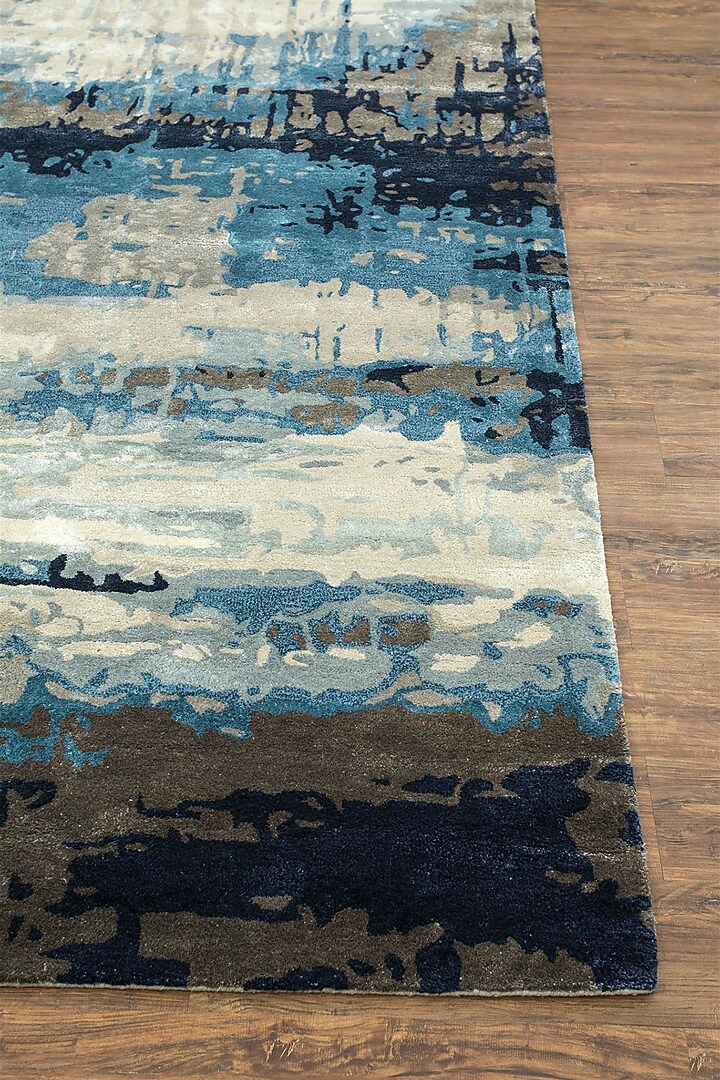 Ashwood & Ensign Blue Wool Rug by Jaipur Rugs at Pernia's Pop Up Shop