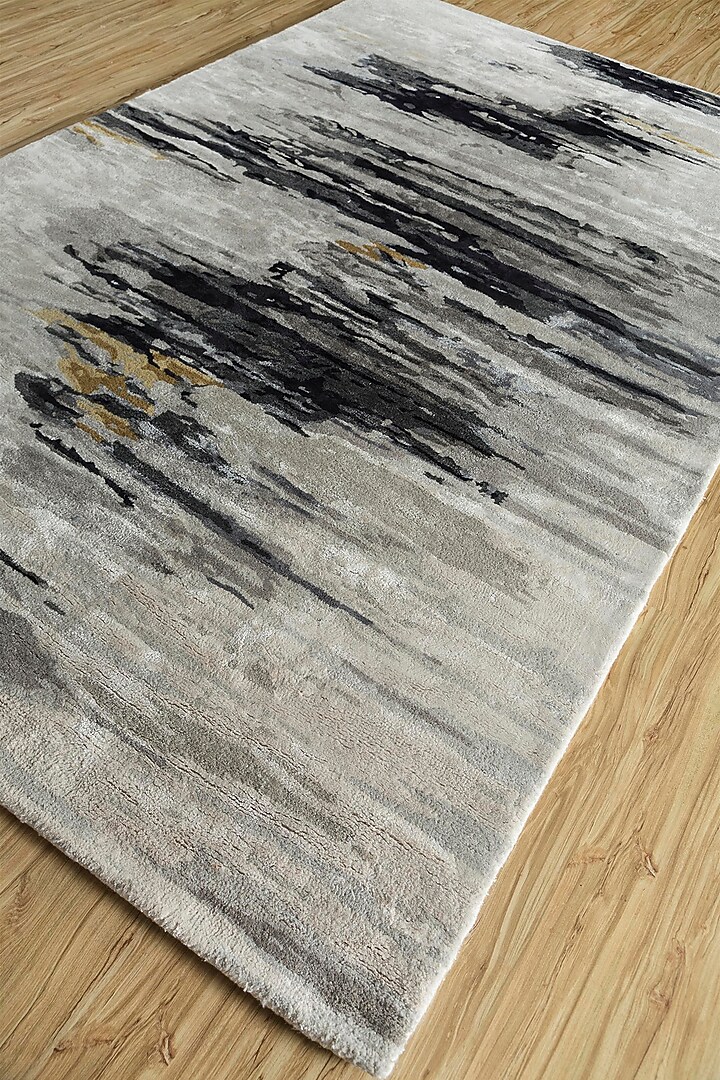 White & Black Olive Wool Rug by Jaipur Rugs at Pernia's Pop Up Shop