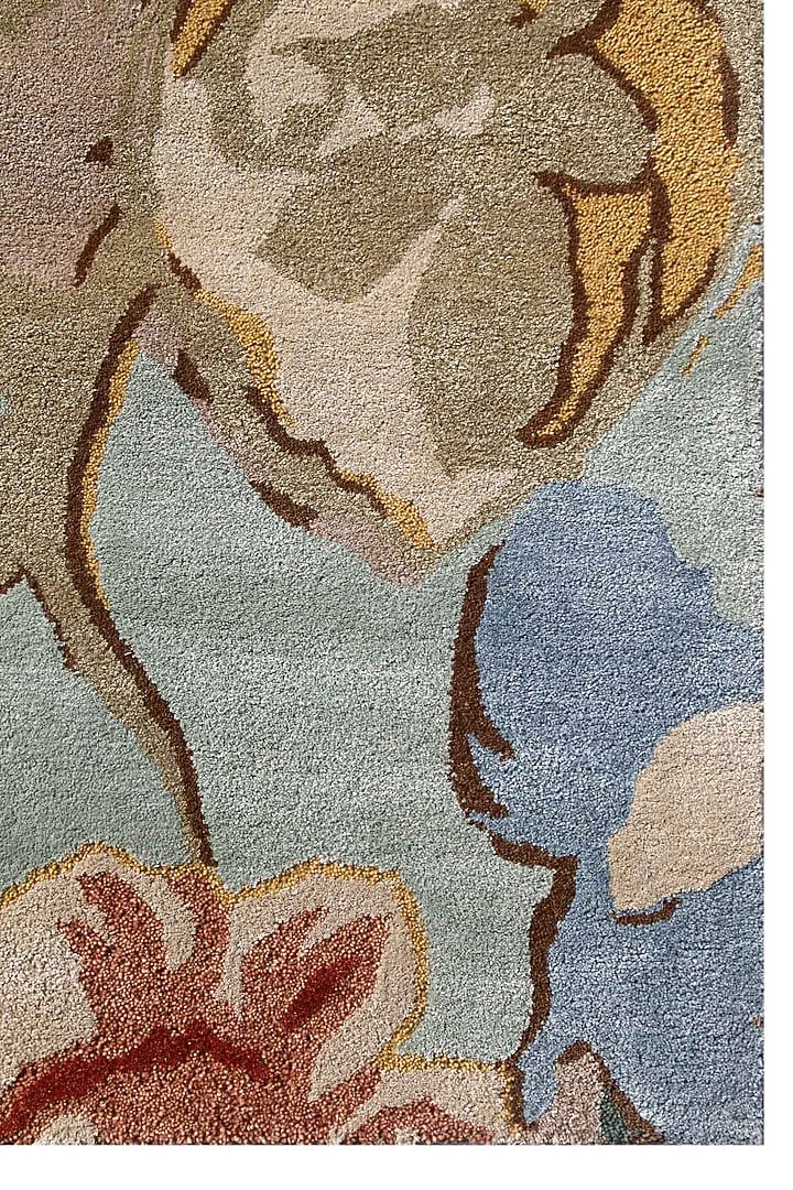 Aqua Foam Floral Wool Rug by Jaipur Rugs at Pernia's Pop Up Shop