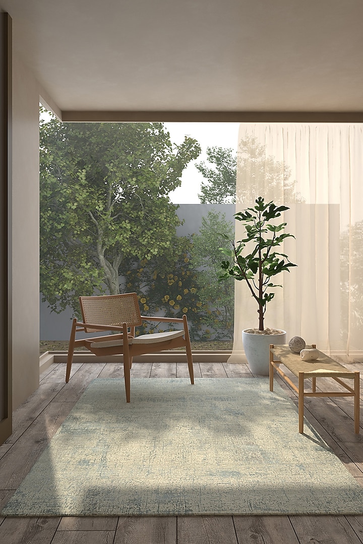 Ivory Wool Hand Knotted Rug by Jaipur Rugs at Pernia's Pop Up Shop