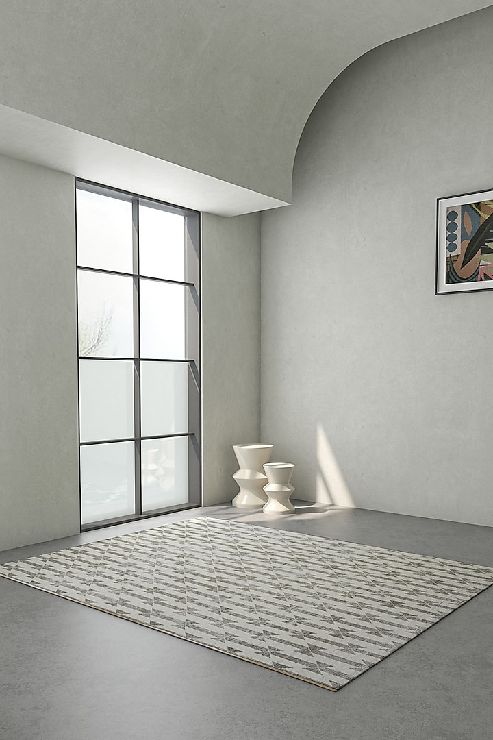 Undyed White Handknotted Wool Rug by Jaipur Rugs at Pernia's Pop Up Shop