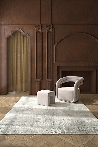 Natural Slate Viscose & Wool Handwoven Rug by Jaipur Rugs