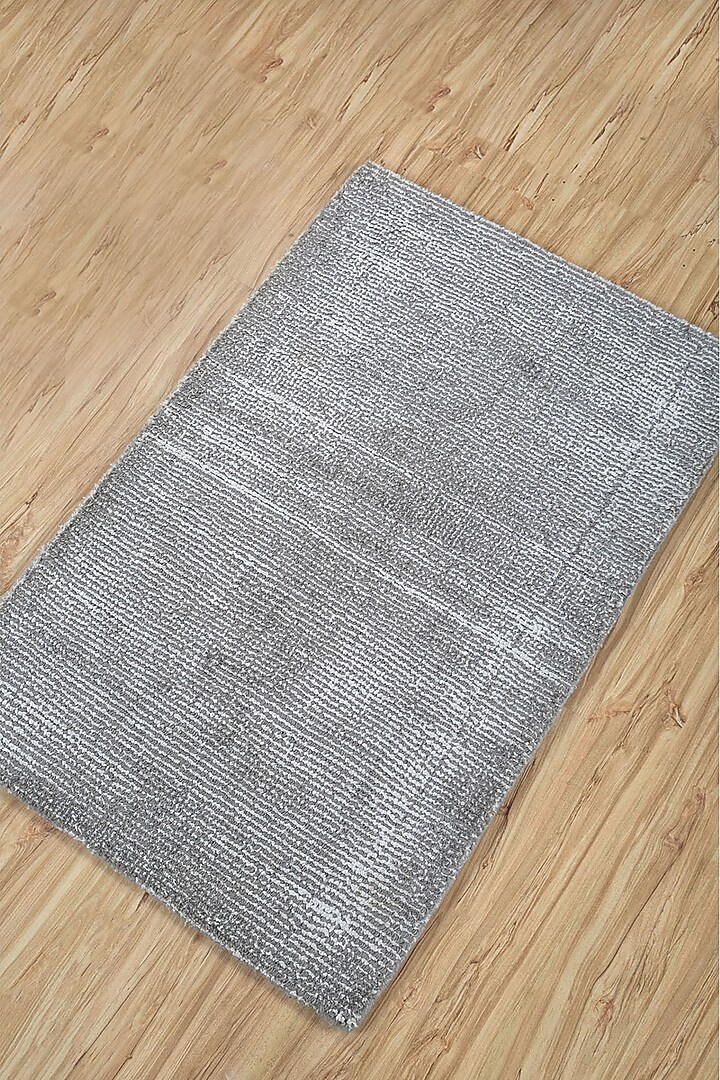 Smoke Grey Viscose & Wool Handwoven Rug by Jaipur Rugs at Pernia's Pop Up Shop