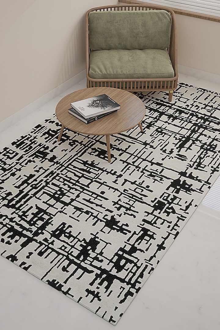 White Abstract Rug by Jaipur Rugs