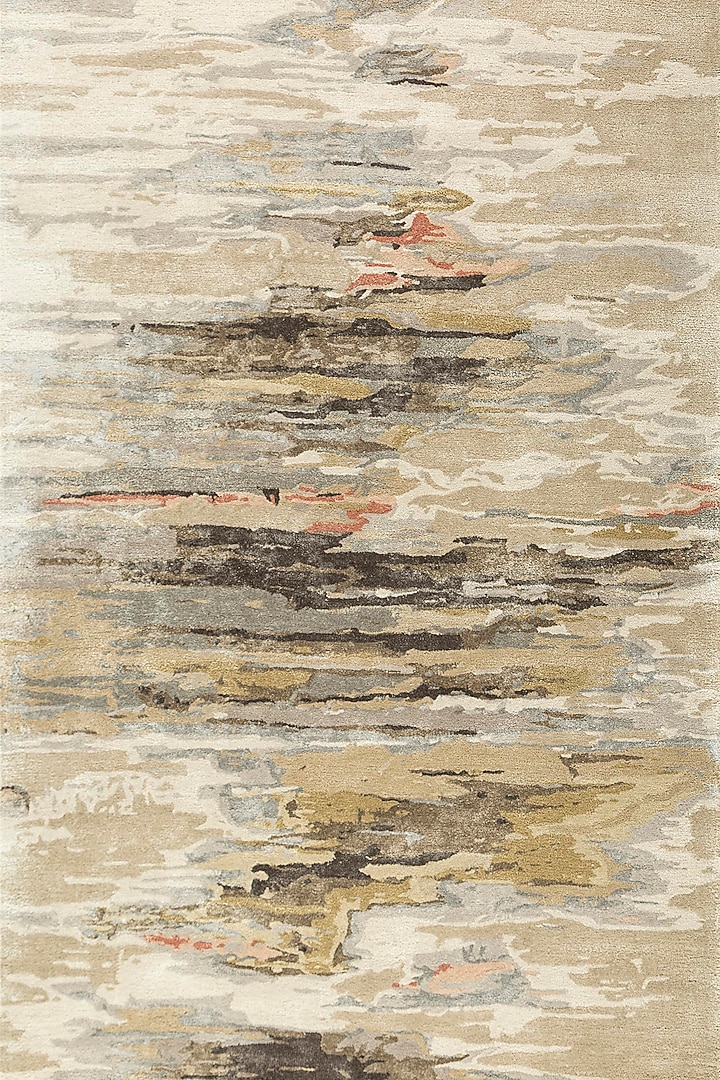 Dark Ivory Wool & Viscose Abstract Rug by Jaipur Rugs at Pernia's Pop Up Shop