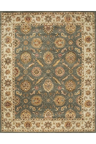 Sea Green & Light Gold Wool Rug by Jaipur Rugs