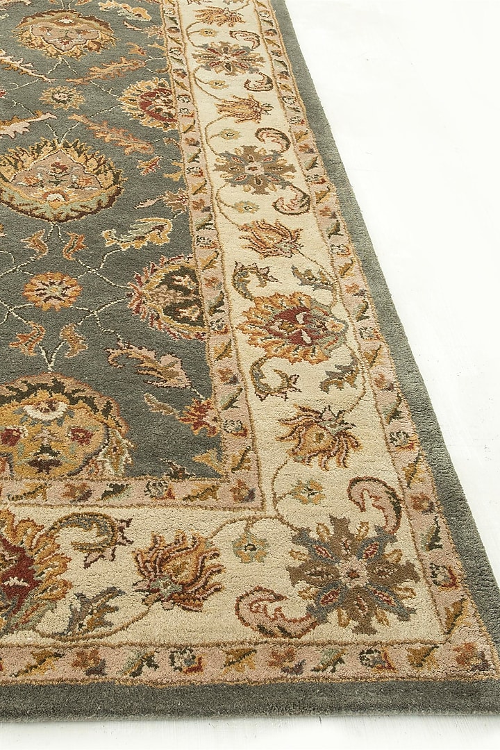 Sea Green & Light Gold Wool Rug by Jaipur Rugs at Pernia's Pop Up Shop