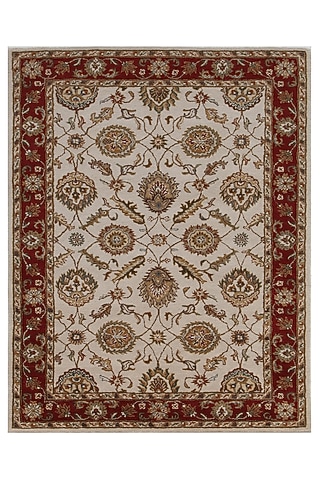 Cloud White & Red Wool Rug by Jaipur Rugs