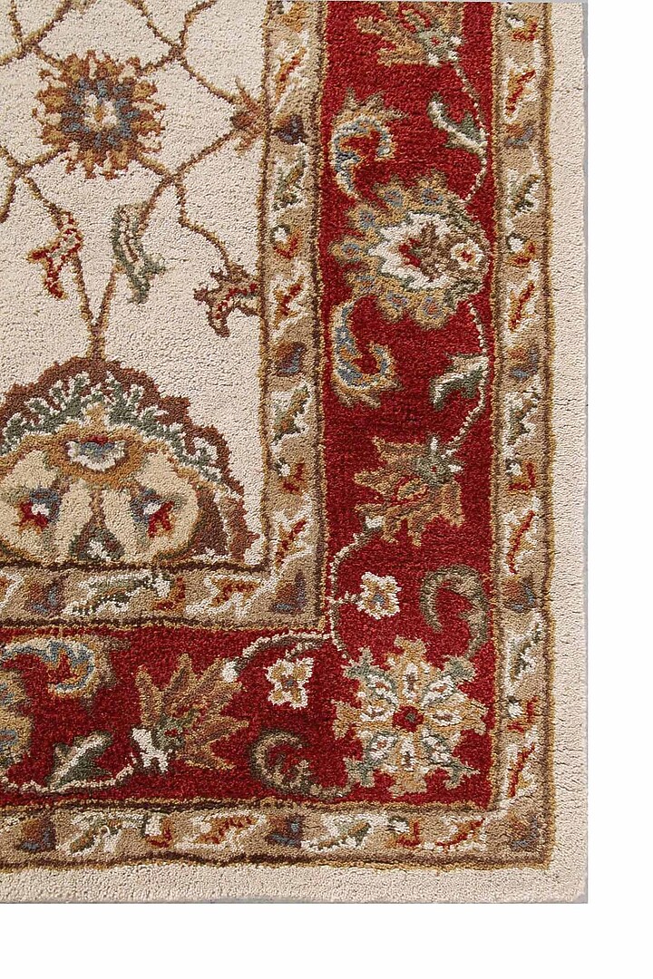 Cloud White & Red Wool Rug by Jaipur Rugs at Pernia's Pop Up Shop
