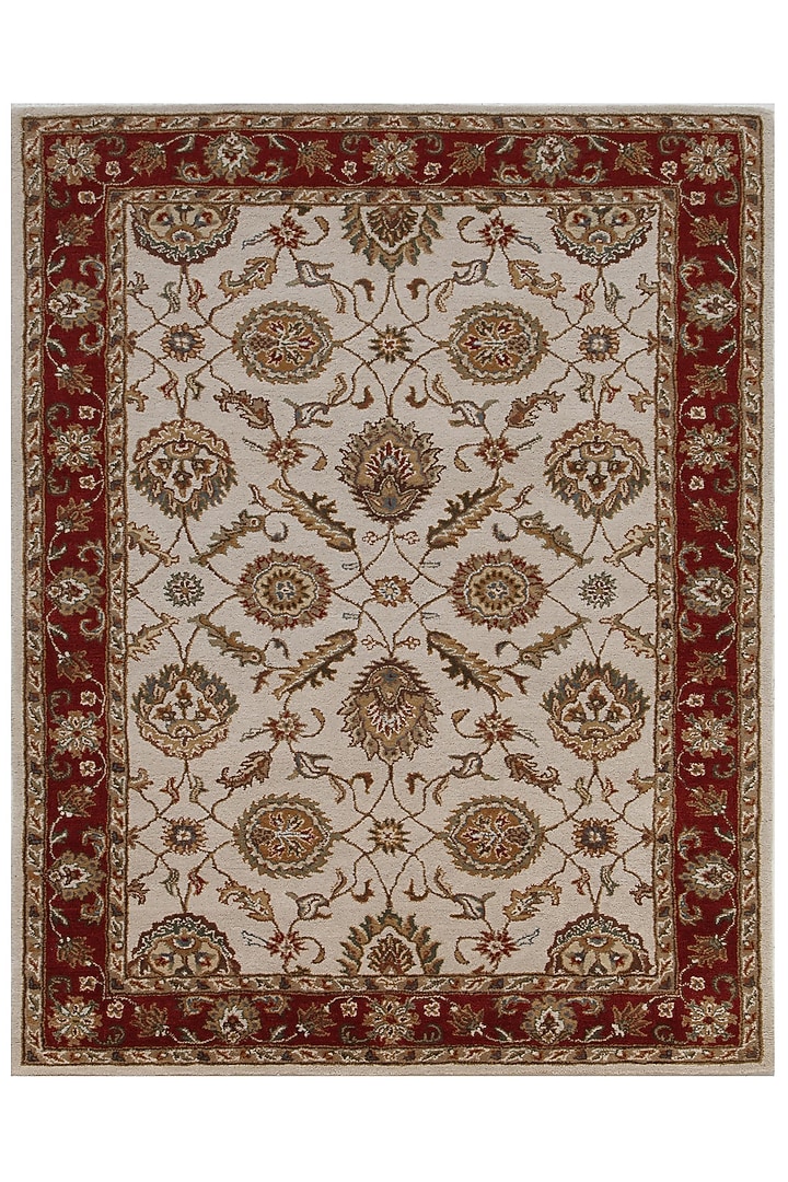 Cloud White & Red Wool Rug by Jaipur Rugs at Pernia's Pop Up Shop