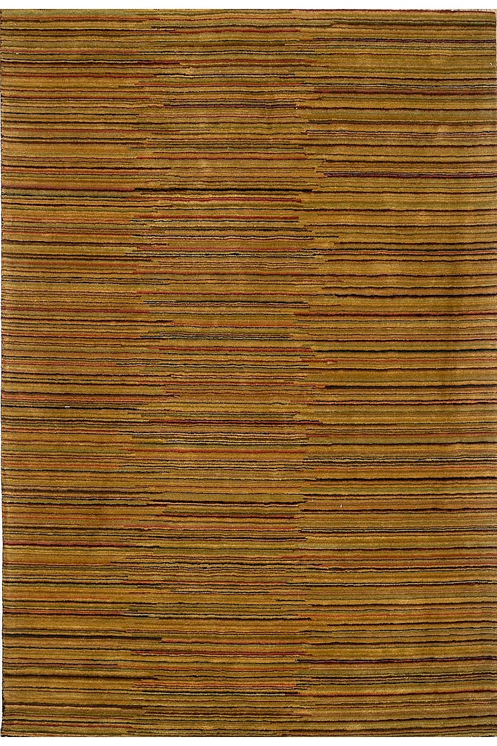 Dark Amber Gold Striped Rug by Jaipur Rugs