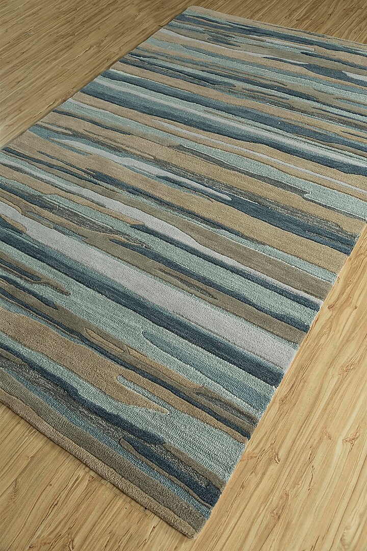 Soft Beige & Indigo Wool Rug by Jaipur Rugs at Pernia's Pop Up Shop