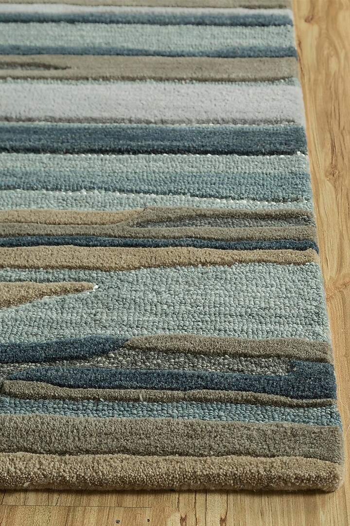 Soft Beige & Indigo Wool Rug by Jaipur Rugs at Pernia's Pop Up Shop