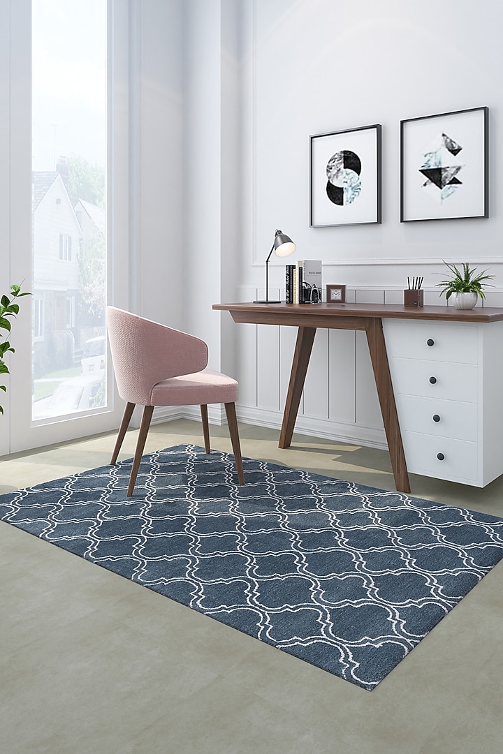 Aegean Blue Wool Yarn Hand Tufted Rug by Jaipur Rugs at Pernia's Pop Up Shop