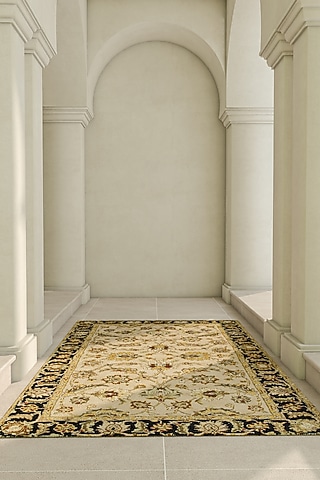 Beige Wool Yarn Hand Tufted Rug by Jaipur Rugs