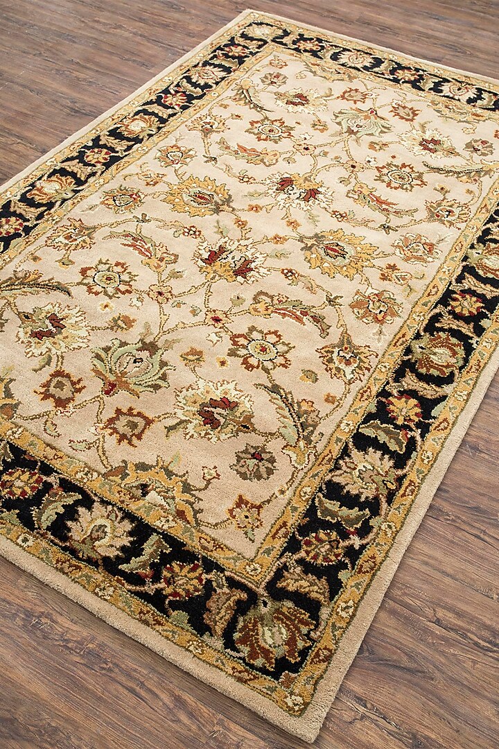 Beige Wool Yarn Hand Tufted Rug by Jaipur Rugs at Pernia's Pop Up Shop