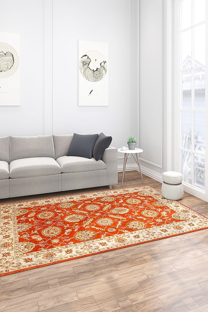 Classic Rust Wool Yarn Hand Tufted Rug by Jaipur Rugs at Pernia's Pop Up Shop
