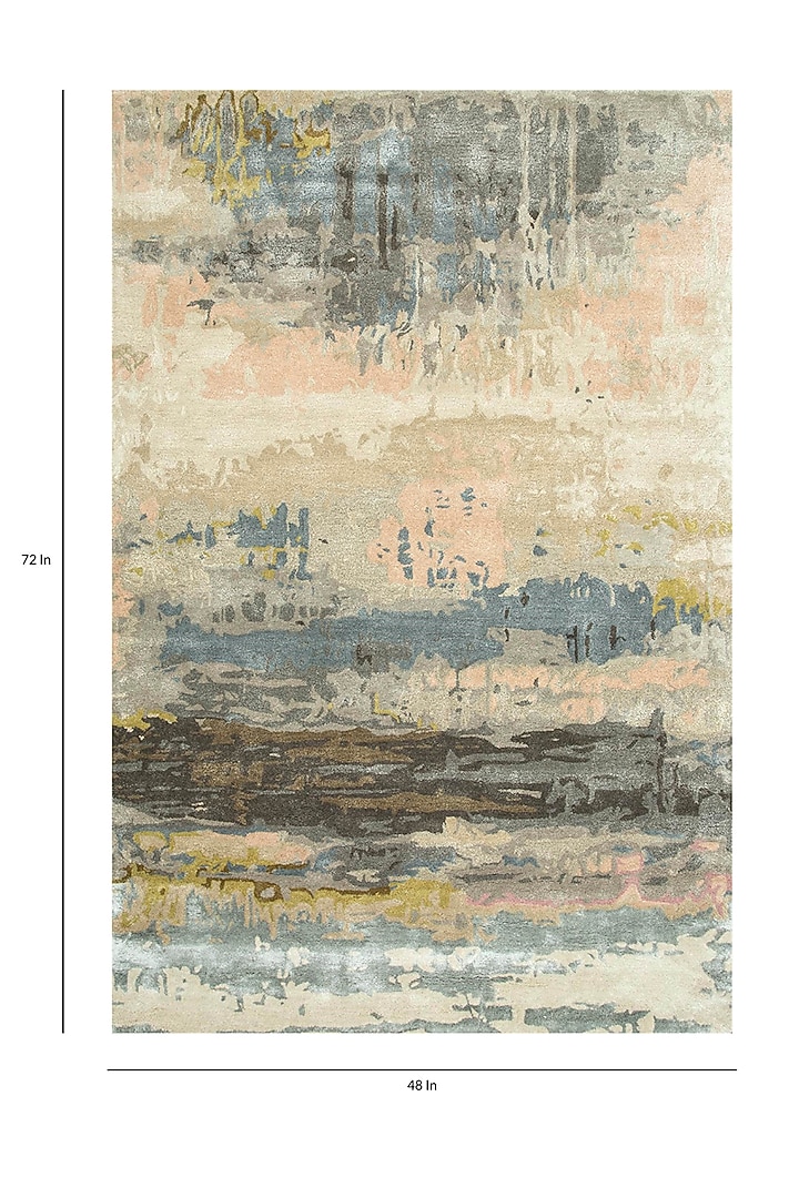 Antique White Viscose Abstract Printed & Hand Tufted Rug by Jaipur Rugs at Pernia's Pop Up Shop