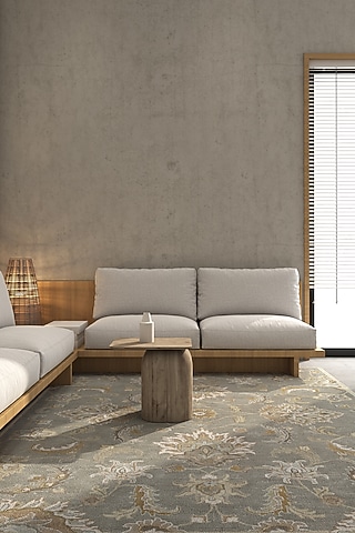Silver Grey Wool Yarn Hand Tufted Rug by Jaipur Rugs