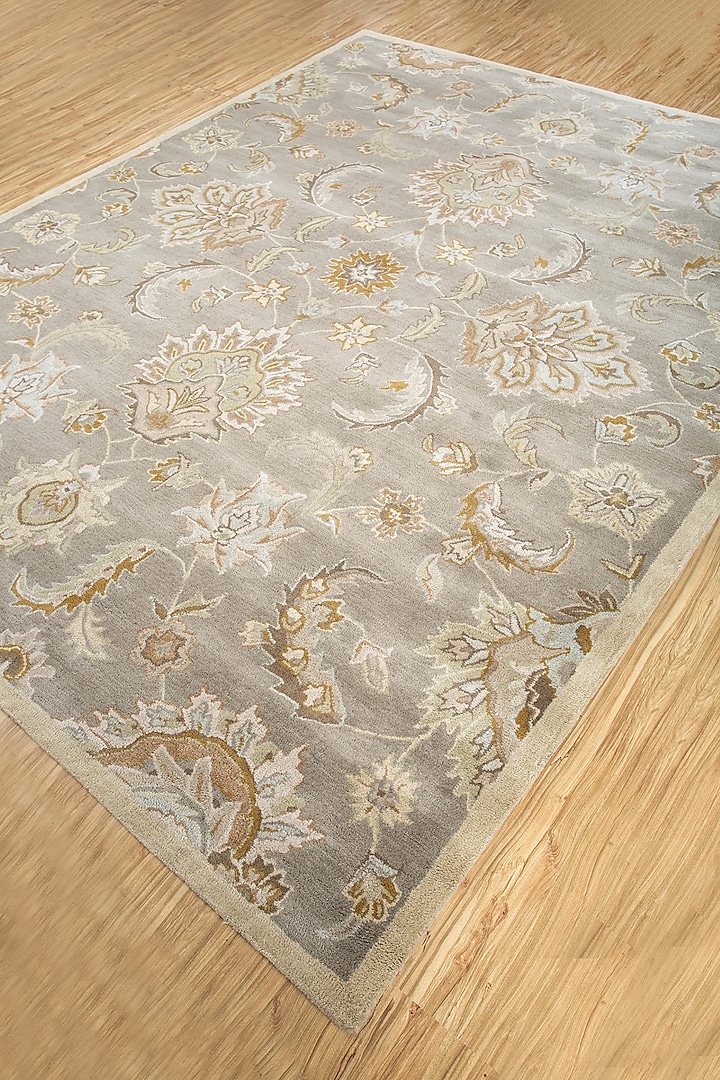 Silver Grey Wool Yarn Hand Tufted Rug by Jaipur Rugs at Pernia's Pop Up Shop
