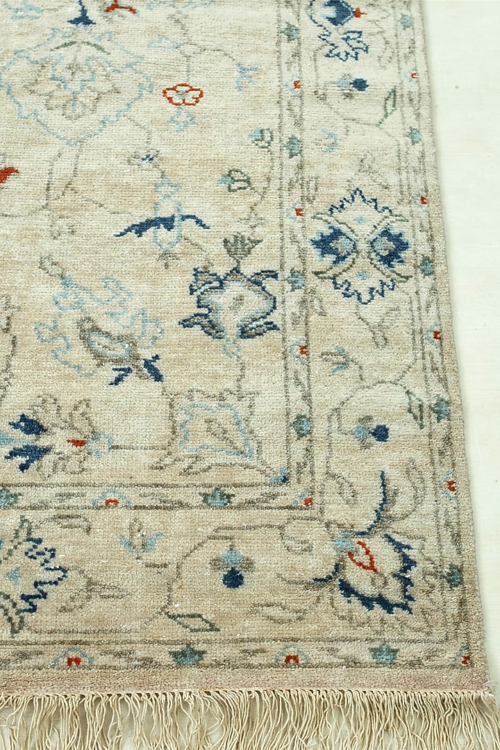 Beige Wool Yarn & Cotton Yarn Oriental Hand-Knotted Area Rug by Jaipur Rugs at Pernia's Pop Up Shop