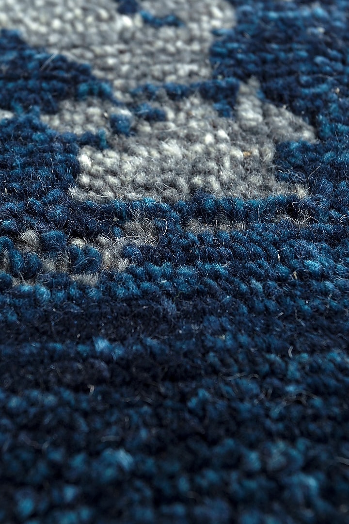 Deep Blue Wool & Cotton Yarn Hand-Knotted Area Rug by Jaipur Rugs at Pernia's Pop Up Shop
