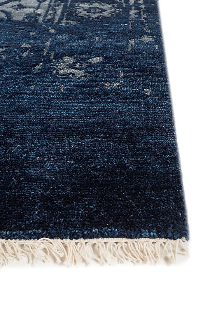 Deep Blue Wool & Cotton Yarn Hand-Knotted Area Rug by Jaipur Rugs at Pernia's Pop Up Shop